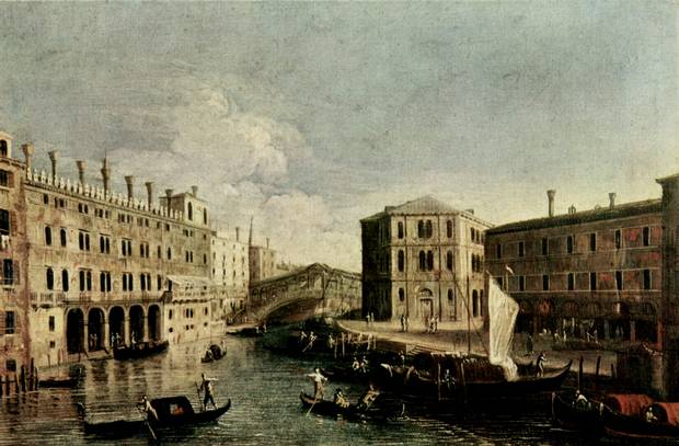 Tedeschi palazzo Canaletto festményén