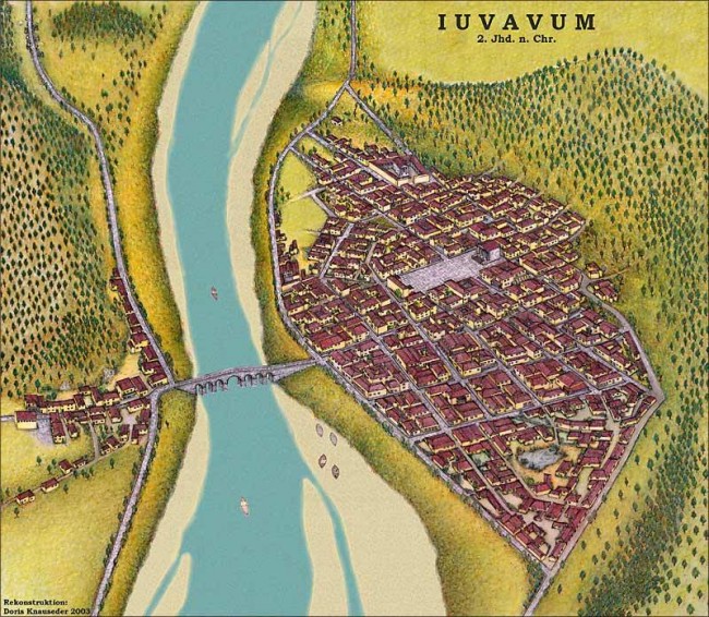 Digitális térképen a római kori Salzburg