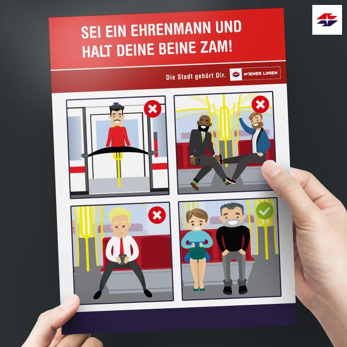 A terpeszkedő utasok ellen indítottak kampányt Bécsben
